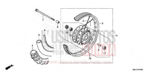 ROUE AVANT CRF50FB de 2011